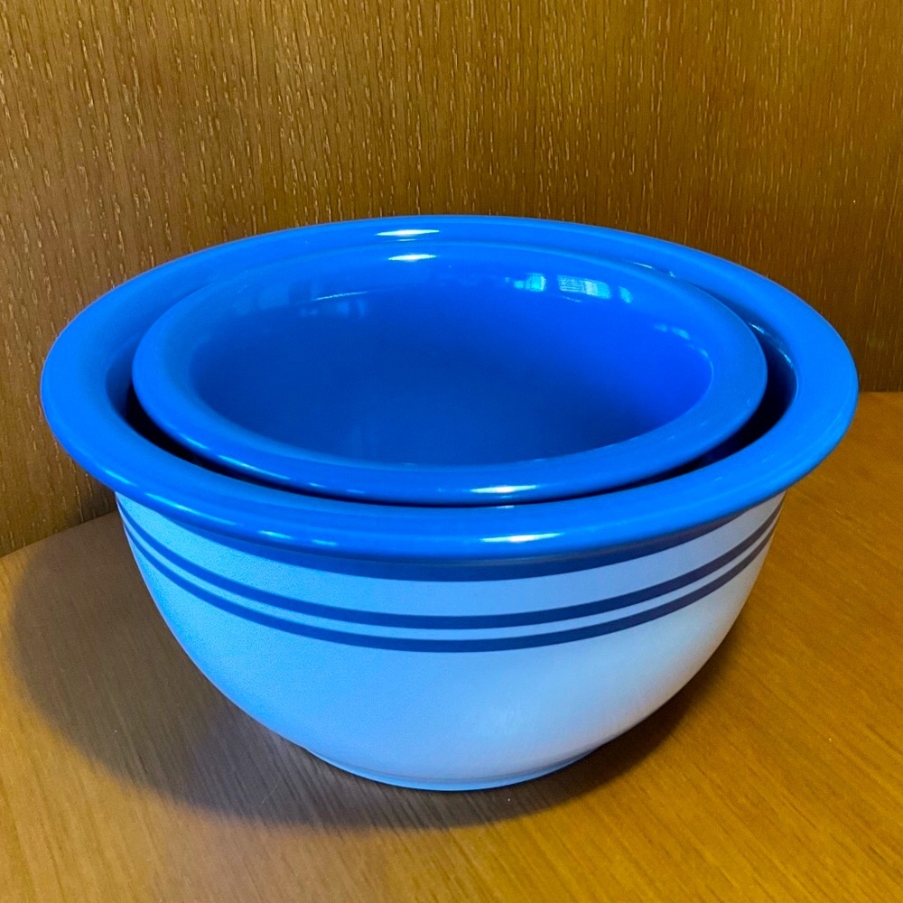 Set of 2 Corelle Classic Cafe Blue Stoneware Mixing Serving Bowls ✨ 7” and 9”